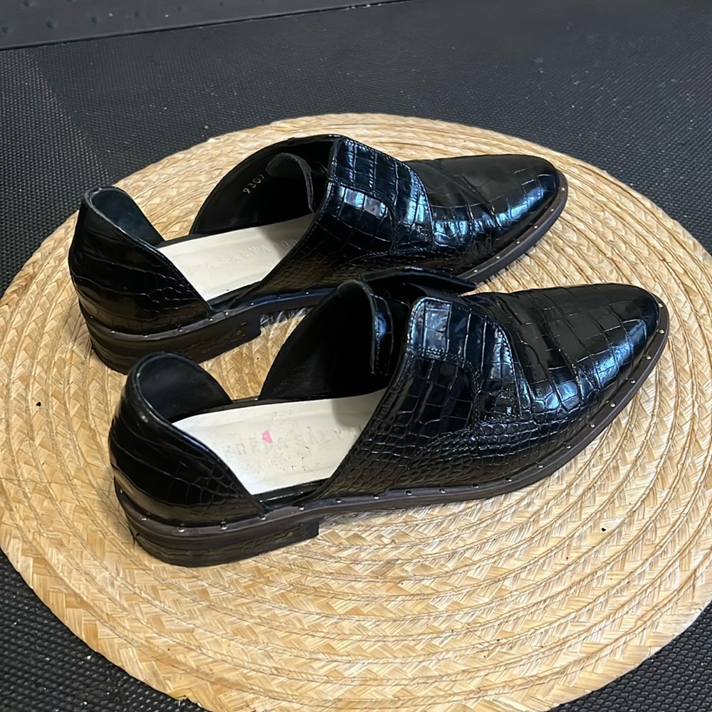 Freda Salvador D’orsay Embossed Croc Leather Oxfords Loafers Shoe Size 6 - Picture 3 of 11